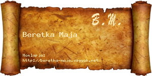 Beretka Maja névjegykártya